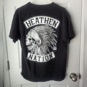 Heathen Nation Chief Skull Head Short Sleeve Crew Neck T-shirt SZL